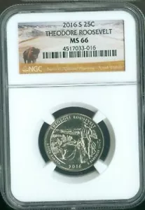 2016-S THEODORE ROOSEVELT PARK QUARTER NGC MS-66 QUALITY✔️ - Picture 1 of 2