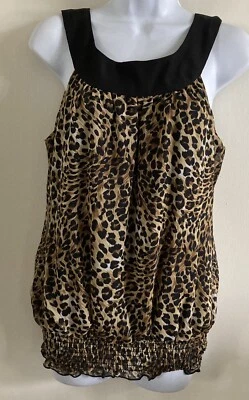 Studio Y Junior’s Size Medium Classy Leopard Sleeveless Top That Ties In Back - Image 1 of 4