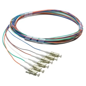 6 OM3 Fiber Optic Pigtail Singlemode SM LC Unjacketed Multi-Color Cables 3 Meter - Afbeelding 1 van 3