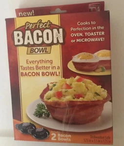 New Perfect Bacon Bowl 2 Pc Kitchen Gadget Cooker Microwave Oven - Picture 1 of 5
