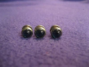 Camisa redonda de vidrio azul enchapada en plata con tachuelas CA16 - Imagen 1 de 4