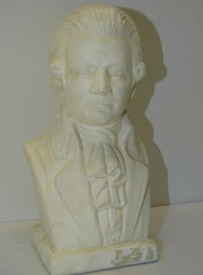 -ANCIEN BUSTE EN PLATRE BLANC de MOZART Sorti  grenier Collection déco ancienne - Photo 1/4