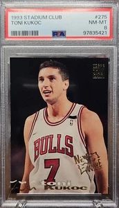 Toni Kukoc Chicago Bulls 1993 Stadium Club Rookie Card PSA NMMT 8 - Picture 1 of 2