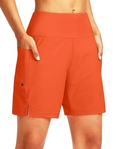 Women's 7" Long Swim Board Shorts High Waisted Quick Dry Beach Swimming Short... - Picture 1 of 7