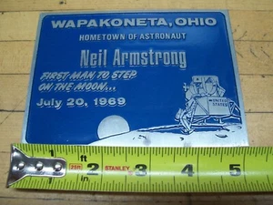 Vintage Neil Armstrong Astronaut Wapakoneta Ohio First Man On Moon Plaque Plate - Picture 1 of 6