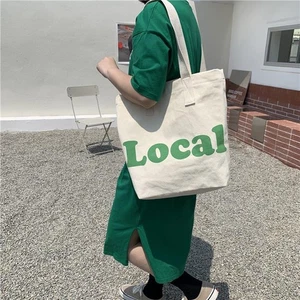 Jeelow Canvas-Einkaufstasche "Local" mit grafischem Druck | große wiederverwendbare Schultertasche - Bild 1 von 26