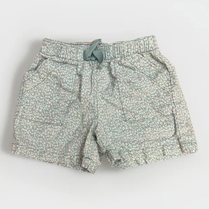 Tea Collection Size 6 Floral Print Drawstring Shorts Cotton Linen Pink Teal - Picture 1 of 5