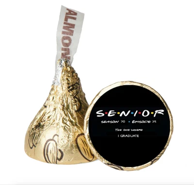 Pegatinas personalizadas de dulces de chocolate de graduación | Tema de clase senior | 0,75" brillantes Foto 1 de 4