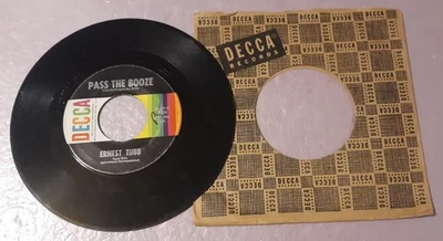 Ernest Tubb Pass The Booze/That's All You'll Ever Be To Me 7" Vinyl 45rpm Record - Image 1 of 2