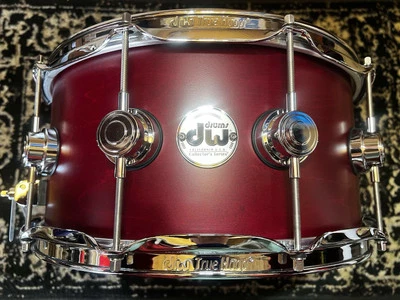  DW 6.5" x 14" Collector's Series SSC Maple Shell Snare Drum - Cherry w/ Chrome  - Image 1 of 4