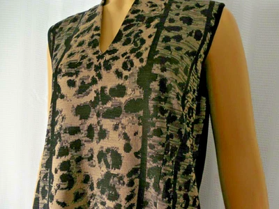 MISOOK Sheath Dress Medium black brown animal print sleeveless NWT - Image 1 of 4