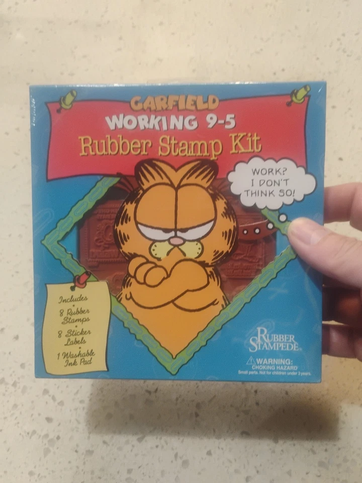 Garfield Cat Trabajo 9-5 Montaje de Espuma 8 Piezas Juego de Sellos de Goma Trabajo Humor Tinta Usado en Excelente Condición Foto 1 de 2