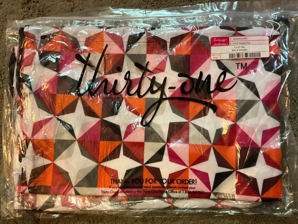 Saco de cincha con cordón Thirty One en origami pop Foto 1 de 1