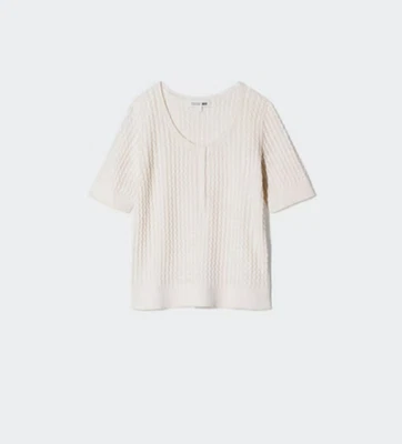 Suéter Top Mujer UNIQLO Pointelle Tejido Cuello Henley, Talla S, Envío Gratis Foto 1 de 4