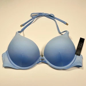 Victoria Secret 34B Bombshell Push Up Bikini Top Add 2 Cups Pastel Blue Ombre - Picture 1 of 9