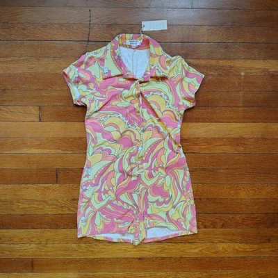 Frankies Bikinis Rosa Terry Mameluco Estampado Paz Mujer Mediano Resortwear Playa  Foto 1 de 4