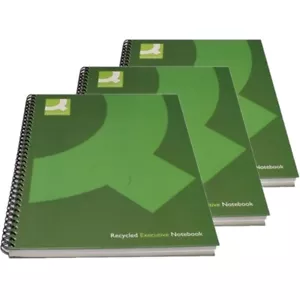 A4 Wirebound Recycled Hardback Notebook (PACK OF 3) Q-Connect - Picture 1 of 4