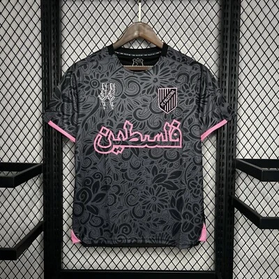 FC Palestina X Farrah Azam Black Palestine Football Jersey Fan Version