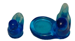 2 Bluebirds of happiness-1 Tealight holder and 1 not attached-both signed - Picture 1 of 10