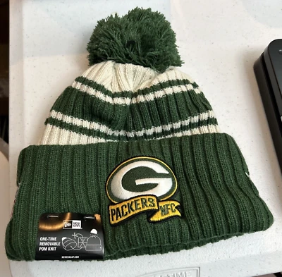 Green Bay Packers NFL New Era Lateral Oficial Tejido Gorro Pom Sombrero NFC Foto 1 de 4