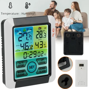 Digital Uhr Wetterstation Digital Wecker Thermometer Hygrometer mit Außensensor - Bild 1 von 12