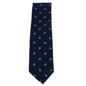 Tommy Hilfiger Necktie Mens 59x3 Navy Blue Cotton Stars Patriotic Casual Dress - Picture 1 of 7