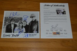 Sonic Youth Entire Band Autographed 8x10 B/W Promo Photo with PSA/DNA LOA - Picture 1 of 7