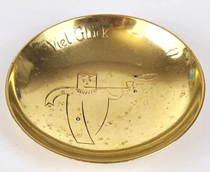 Art Deco Schale VIEL GLÜCK Messing A.G. Bunge? um 1940 O878 - Picture 1 of 5