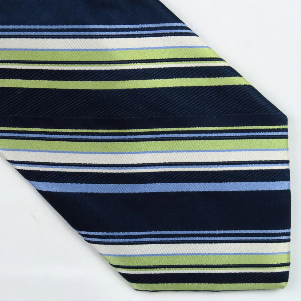 Corbata de cuello Club Room azul verde blanco rayas diagonales para hombre 59x3,5 modo audaz brillante Foto 1 de 4