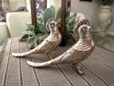 VTG Mid Century Pair Of Brass Pheasant Figurines Birds | E.B. Roger’s Silver Co.