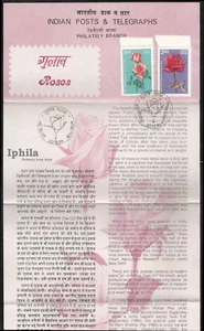 Roses set India 1984 Flora Blumen Fleur Flowers Plants Rose Rosen STAMPED folder - Picture 1 of 1