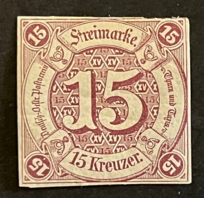 Travelstamps: 1859-1861 Germany Thurn and Taxis Scott # 51, Mint OG Hinged - Image 1 of 4