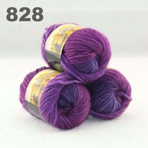 Sale 3Ballsx50g Chunky Soft Needle Hand Knitting Blanket Scores Wool Yarn 828