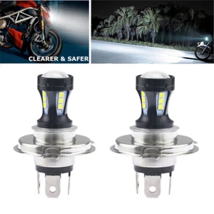 2Pc H4 9003 Hb2 White LED Bulbs Hi/lo Beam 6500K DRL Light Motorcycle Headlight - Picture 1 of 9