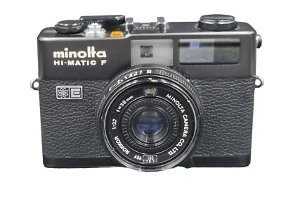 Minolta HI-MATIC F mit Rokkor 2,7/38mm 35mm schwarz black Analogkamera Sucher - Bild 1 von 4