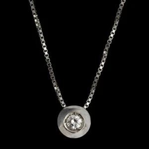 Collana Pendente Punto Luce Oro Bianco 18kt COD:PL49 Diamante Naturale 0.10 ct - Foto 1 di 4