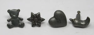 Vintage Metal Cabinet Drawer Pulls LOT (4) Teddy Bear, Heart, Chili, Flower - Picture 1 of 2