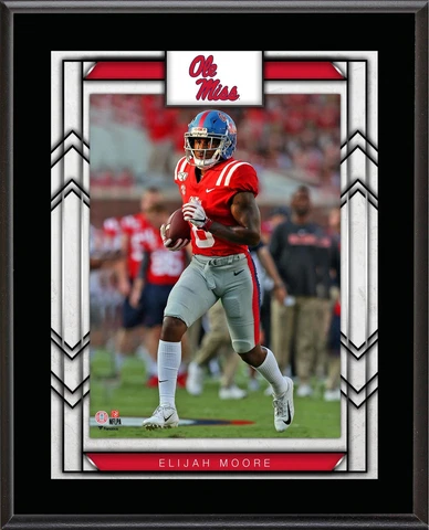 Elijah Moore Ole Miss Rebels 10.5" x 13" Sublimated Player Plaque Cover