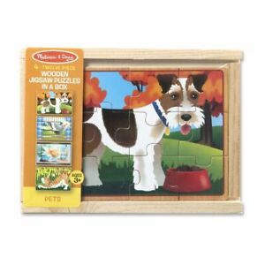 Melissa & Doug  ~ Wooden Jigsaw Puzzles in a Box ~ Pets
