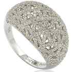 Suzy Levian Sterling Silver Pave Cubic Zirconia Crisscross Ring Round