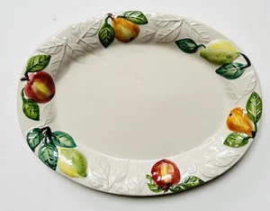 Vintage Large 16" x 12" Oval Platter~w/Fruit Trim #965 8F Made in Portugal~NICE! - Picture 1 of 8