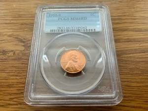 1955-S Lincoln Wheat Cent. PCGS graded MS-66RD. - Picture 1 of 4