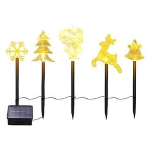 5Pcs Mixed Solar Light Stake Light Waterproof Reindeer Snowflake Garden Lamp - Picture 1 of 11