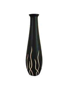 GB Retailers 13 1/4” Tall Black Pottery Vase - Picture 1 of 5