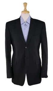 Theory Black Striped Seersucker Linen-Cotton 2B Blazer Jacket Made in Italy 42L - Picture 1 of 8