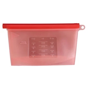 7Penn Silicone Food Storage Bag 500mL - 1pk Red 7.75 x 4in Reusable Food Bags - Picture 1 of 8