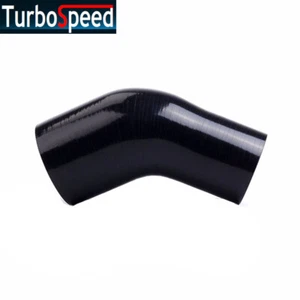 Universal 3" To 2.5" 45 Degree Black Silicone Hose Reducer Coupler Piping Intake - Picture 1 of 6
