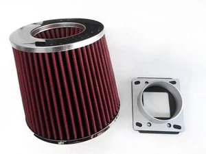RED Intake Filter + MAF Adapter For 86-89 Toyota Celica 2.0L 4Cyl - Picture 1 of 1