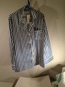 Serenedelicacy Womens XL Pajamas button top /elastic tie waist Pants Satin New - Picture 1 of 7