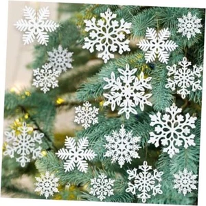 Pcs Christmas Ornaments Snowflake Decorations Clearance - 49 49 White Snowflake - Picture 1 of 7